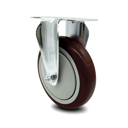 Service Caster 5 Inch Maroon Polyurethane Wheel Rigid Top Plate Caster SCC-20R514-PPUB-MRN-TP3